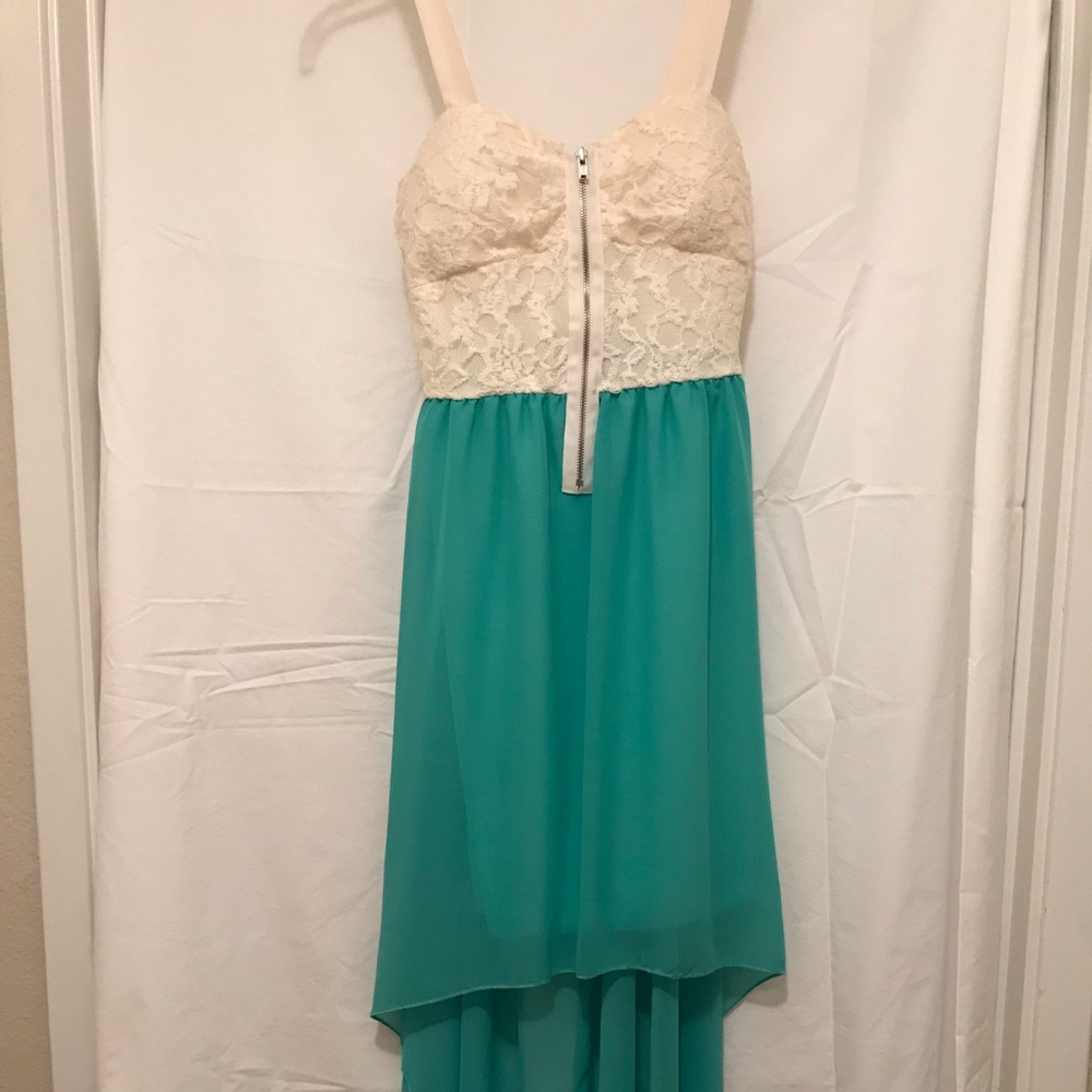 White Lace High Low Dress